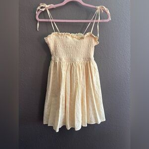 Windsor Pale Yellow Eyelet Smocked Sundress